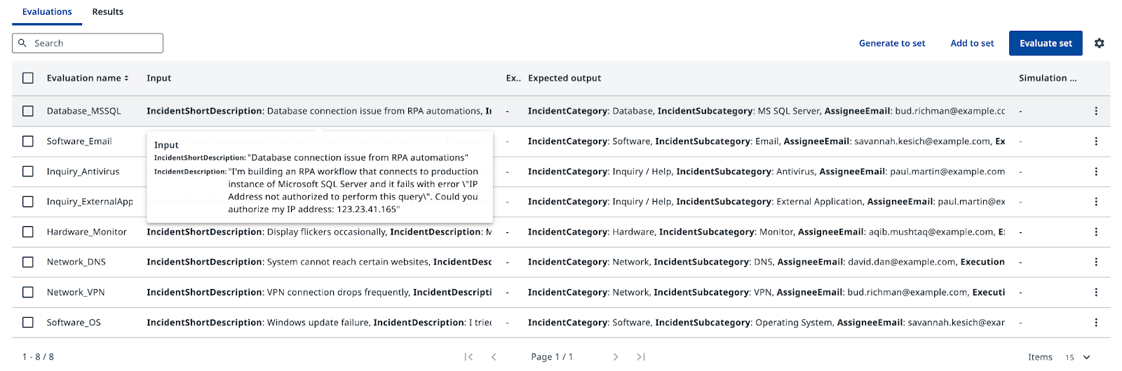 Evaluation set imported and ready to run