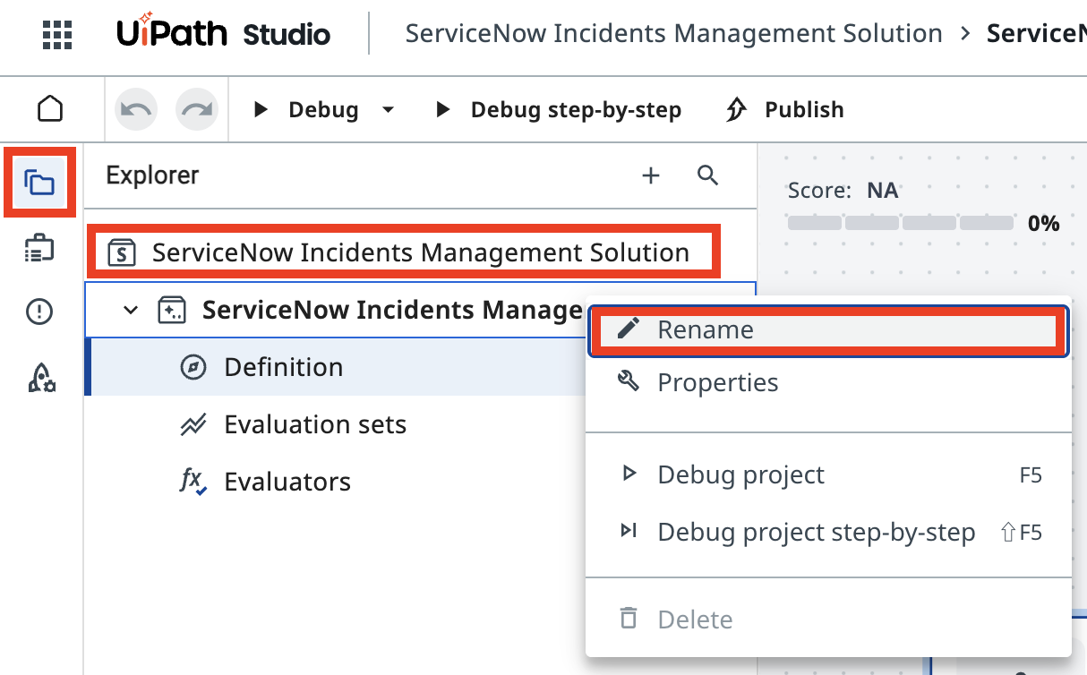 Renaming the agent in Explorer