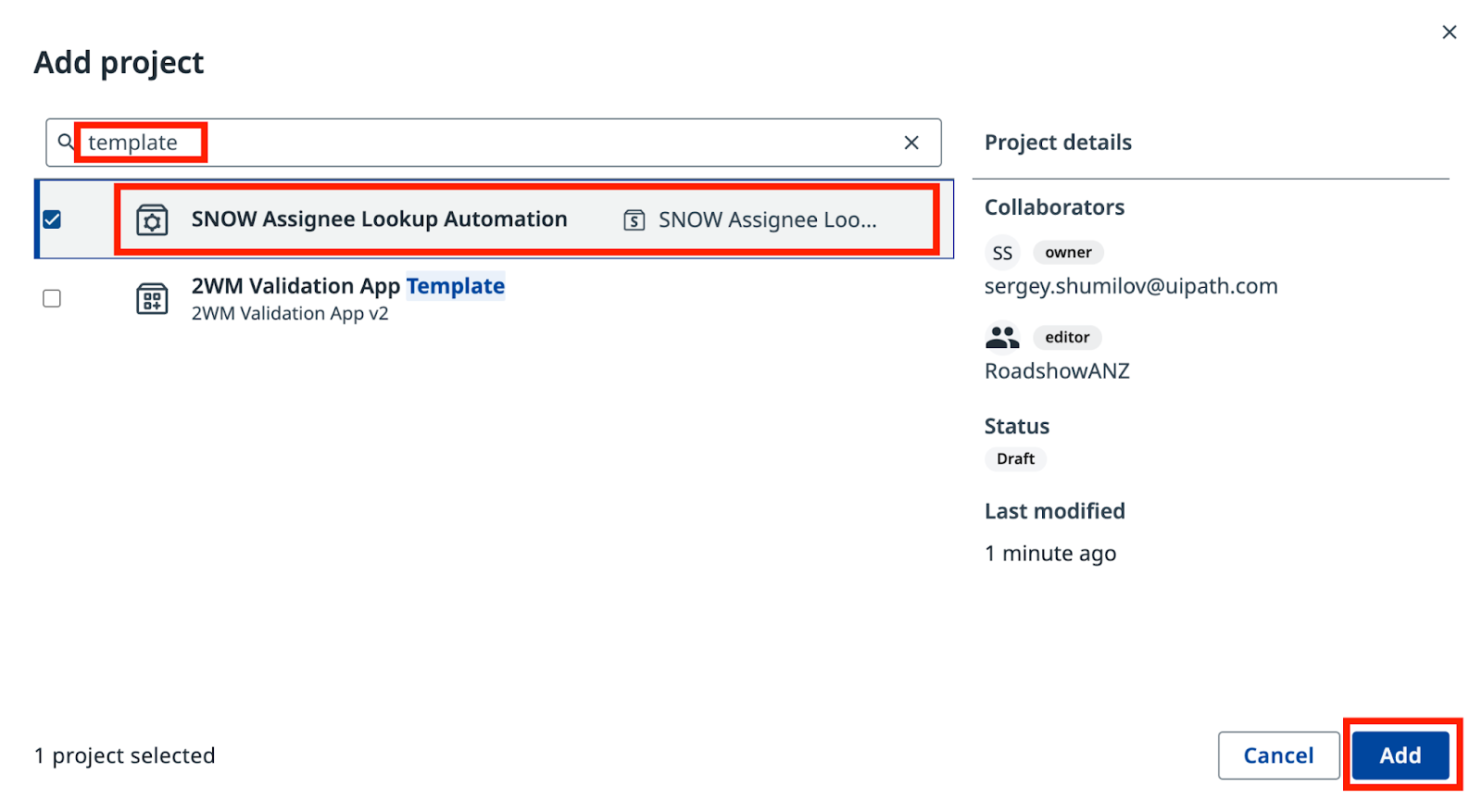 Selecting SNOW Assignee Lookup Automation