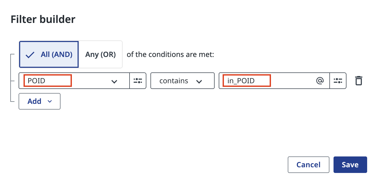 Query Entity Records activity with POID filter