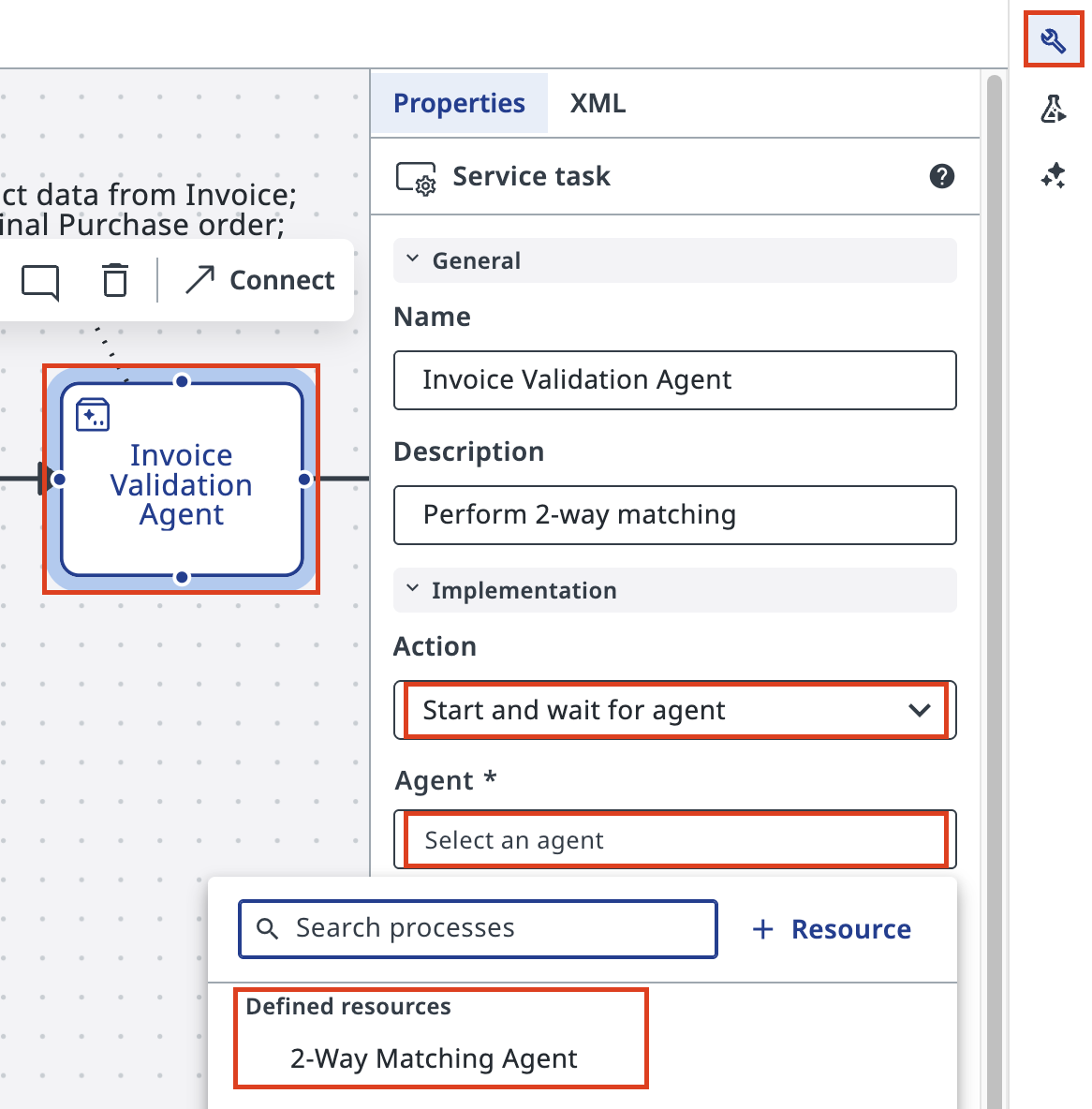 Agent task configured in Maestro