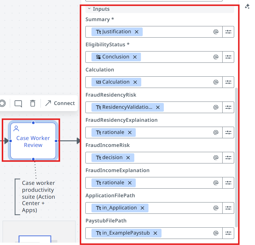 Case Worker Review task with the Task Title and Assignment sections configured