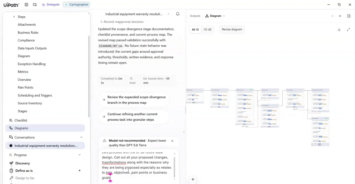 Future-state design prompt in the composer