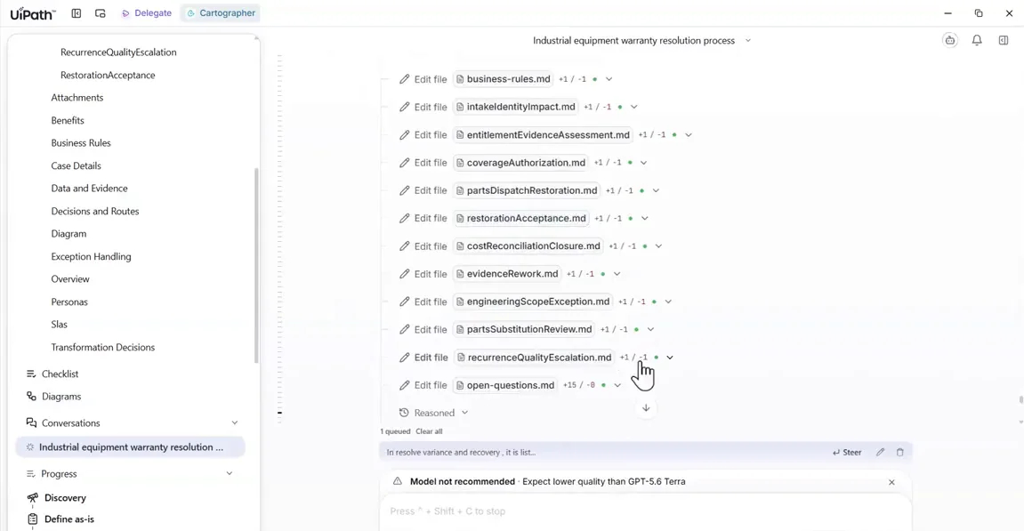 Agent applying the refinement across the design files
